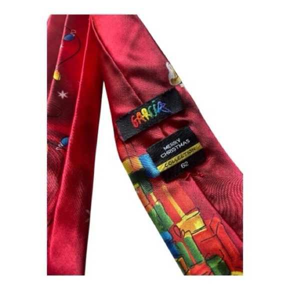 J. Garcia Red and Multicolor Christmas Tie #62 Rare - Picture 4 of 6